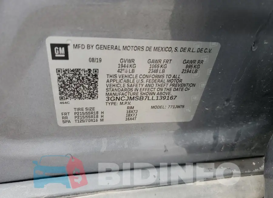 3GNCJMSB7LL139167 Photo# 13
