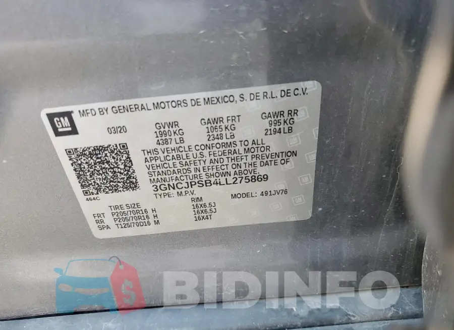 3GNCJPSB4LL275869 Photo# 13