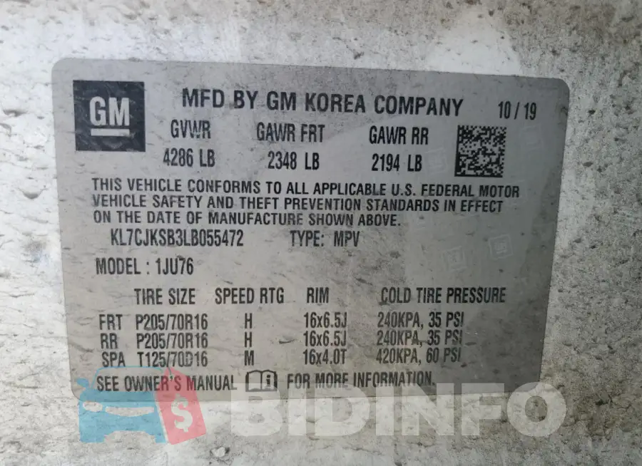 KL7CJKSB3LB055472 Photo# 13