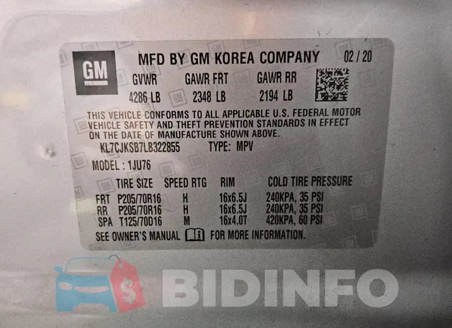 KL7CJKSB7LB322855 Photo# 13