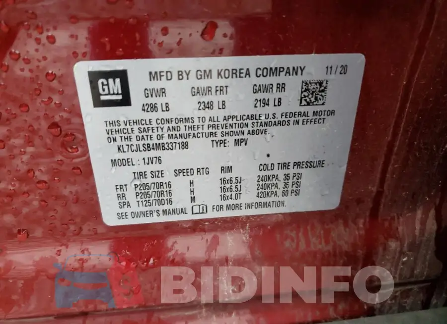 KL7CJLSB4MB337188 Photo# 13
