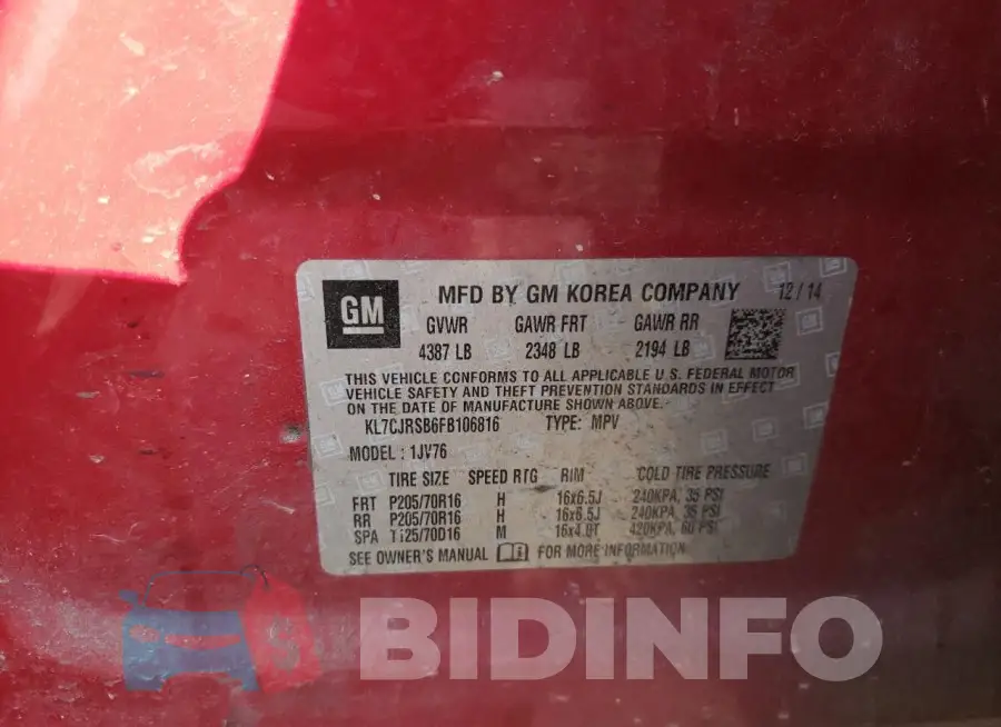 KL7CJRSB6FB106816 Photo# 13