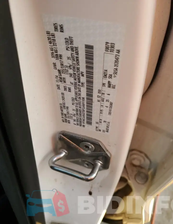 1FMCU0G75FUA91106 Photo# 14