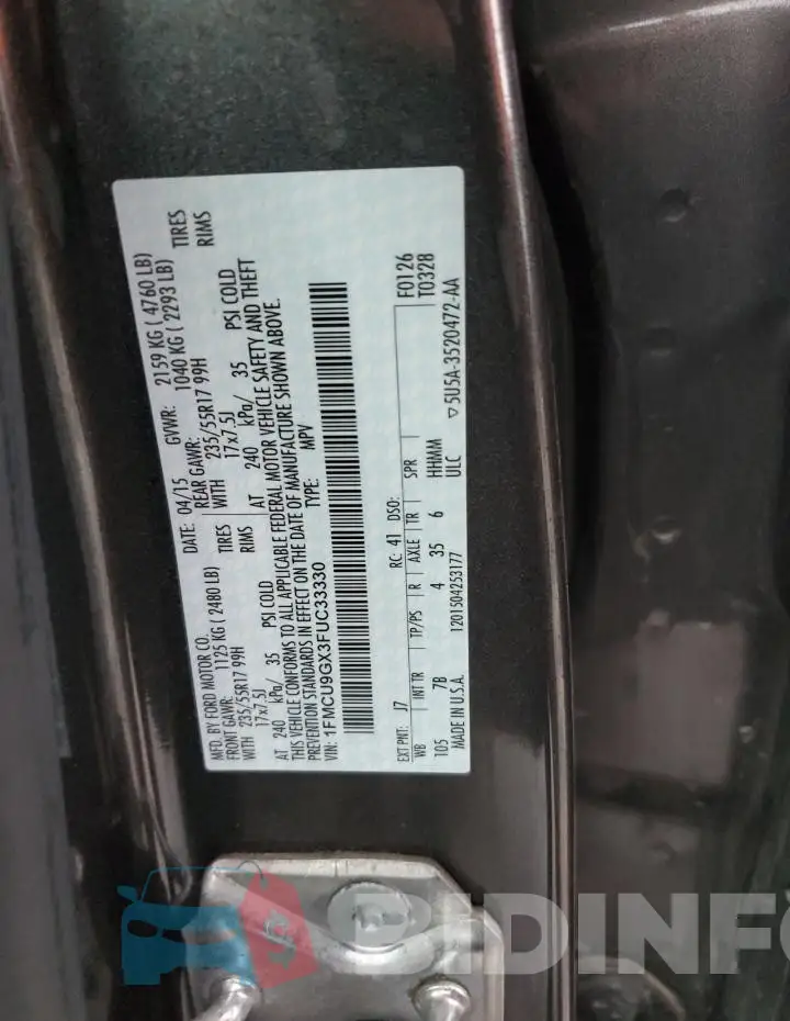 1FMCU9GX3FUC33330 Photo# 13
