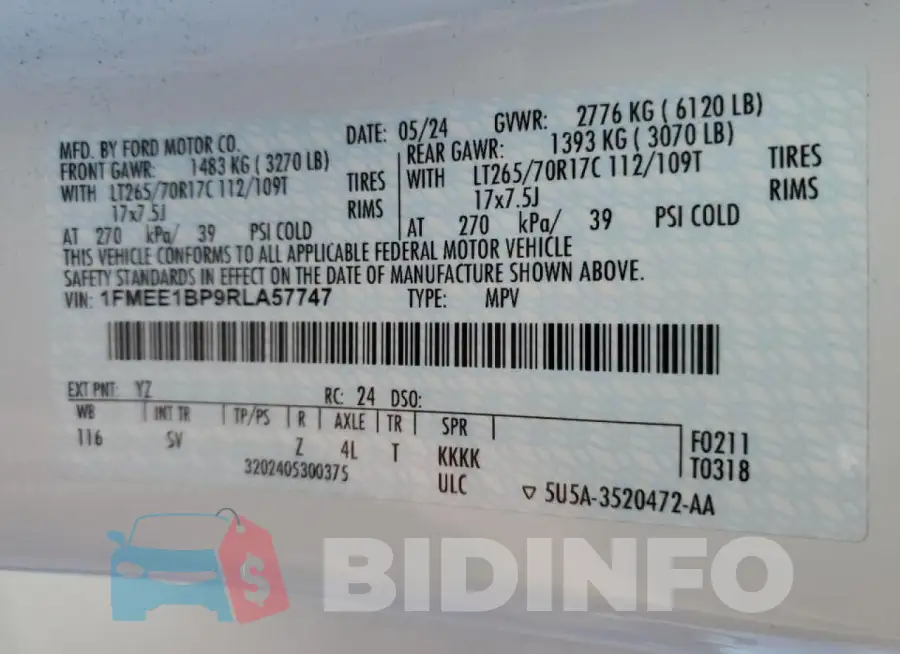 1FMEE1BP9RLA57747 Photo# 14