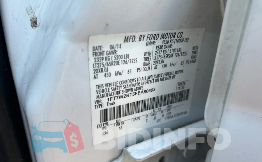 1FT7W2BT5FEA80603 Photo# 10