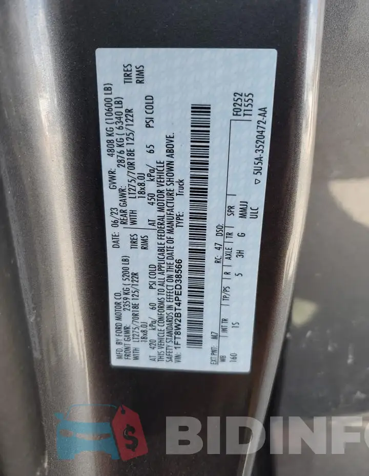 1FT8W2BT4PED38566 Photo# 12