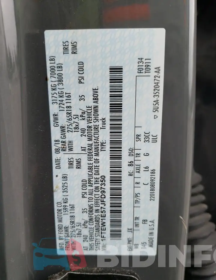 1FTEW1E57JFD97350 Photo# 12