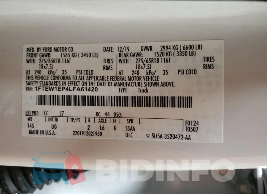 1FTEW1EP4LFA61420 Photo# 12