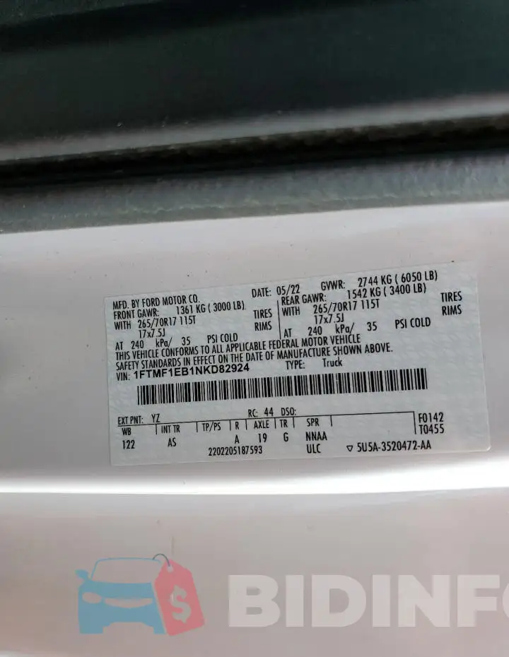 1FTMF1EB1NKD82924 Photo# 12