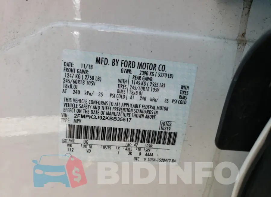 2FMPK3J92KBB35517 Photo# 13