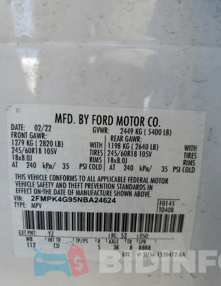 2FMPK4G95NBA24624 Photo# 13