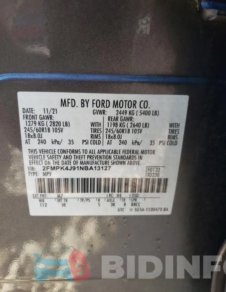 2FMPK4J91NBA13127 Photo# 13