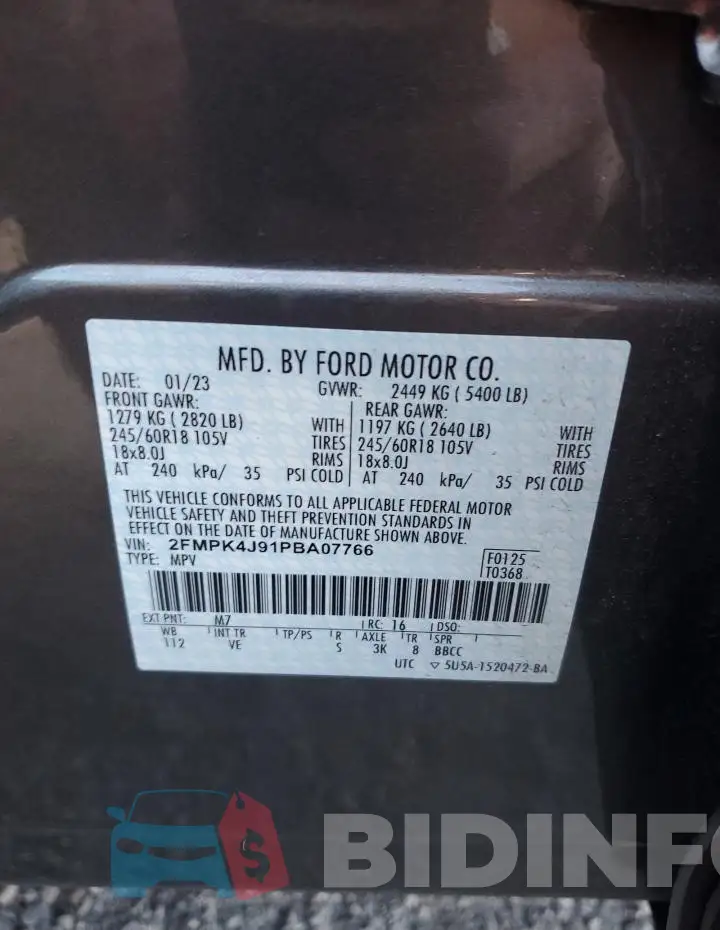 2FMPK4J91PBA07766 Photo# 13