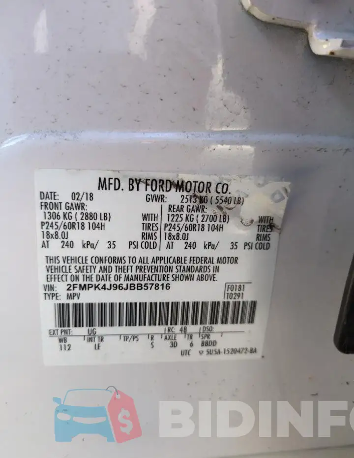 2FMPK4J96JBB57816 Photo# 14