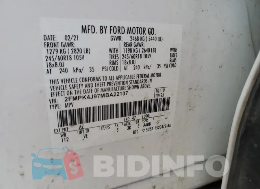 2FMPK4J97MBA22137 Photo# 13