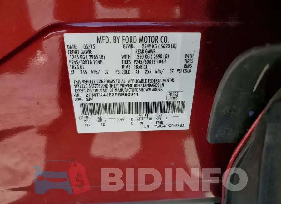 2FMTK4J82FBB50911 Photo# 13