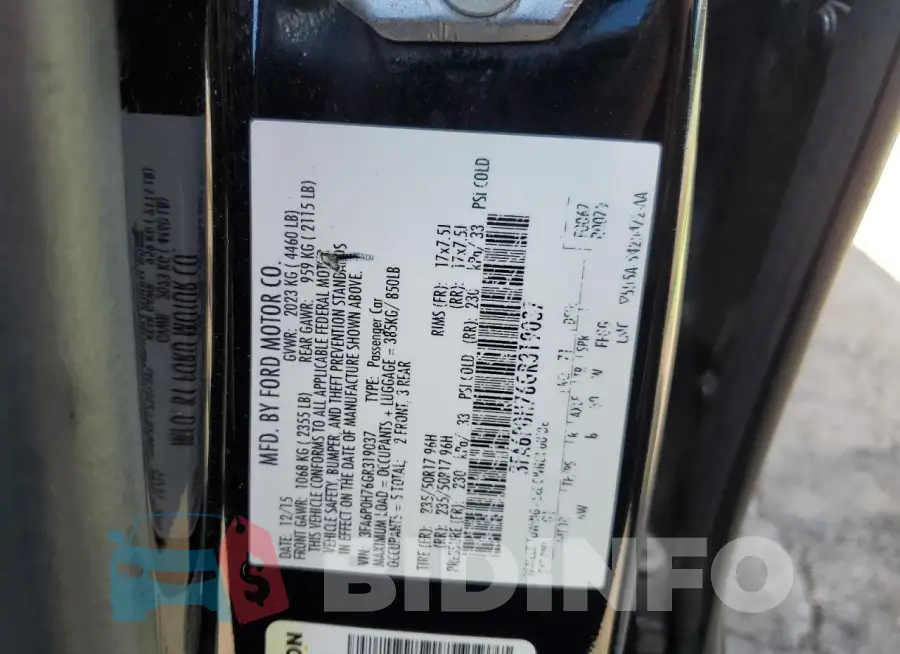 3FA6P0H76GR319037 Photo# 13