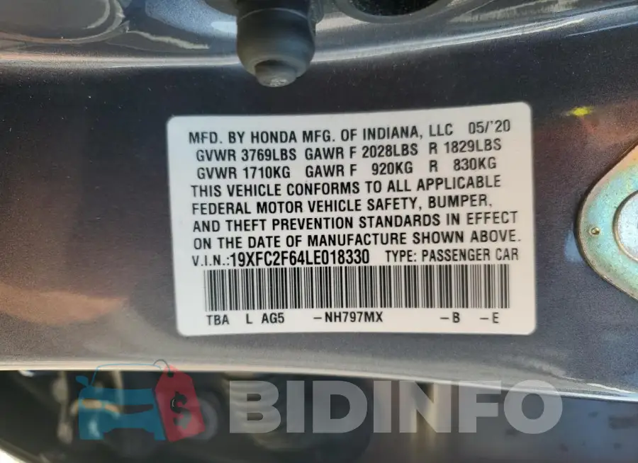 19XFC2F64LE018330 Photo# 12