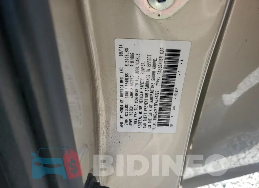 1HGCR2F33FA020327 Photo# 12