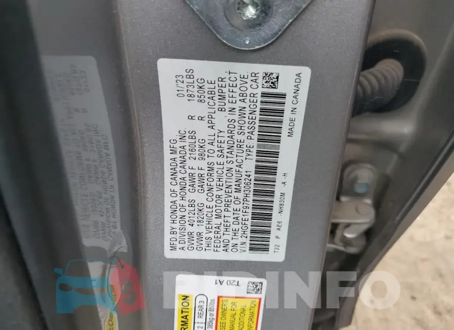 2HGFE1F97PH306241 Photo# 13