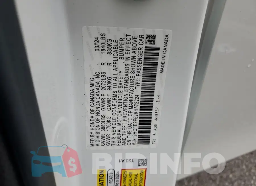 2HGFE2F52RH572224 Photo# 12