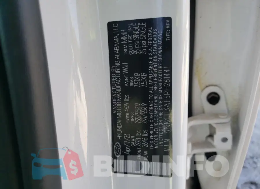 5NMJF3AE5PH261441 Photo# 13