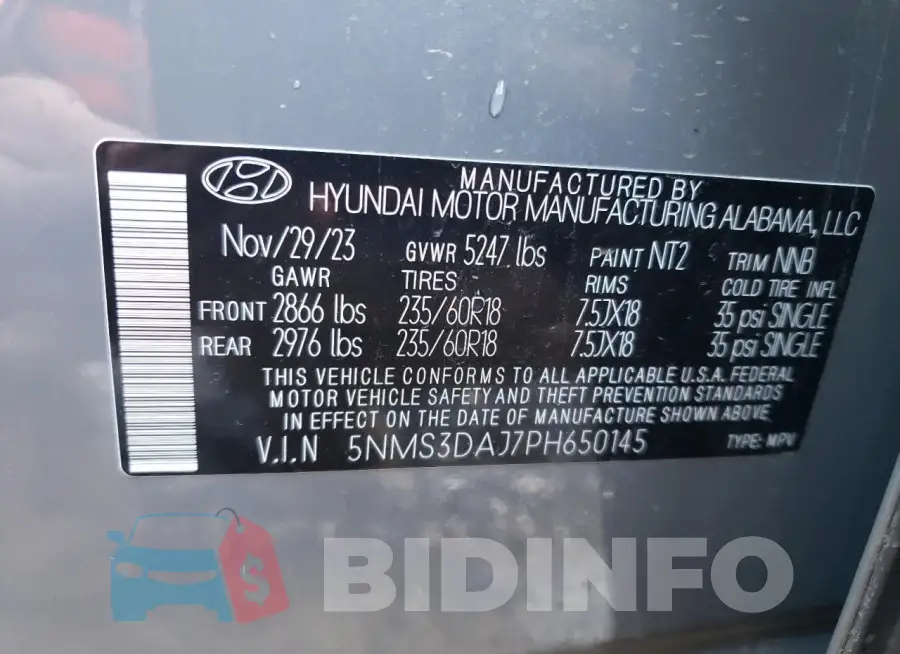 5NMS3DAJ7PH650145 Photo# 13