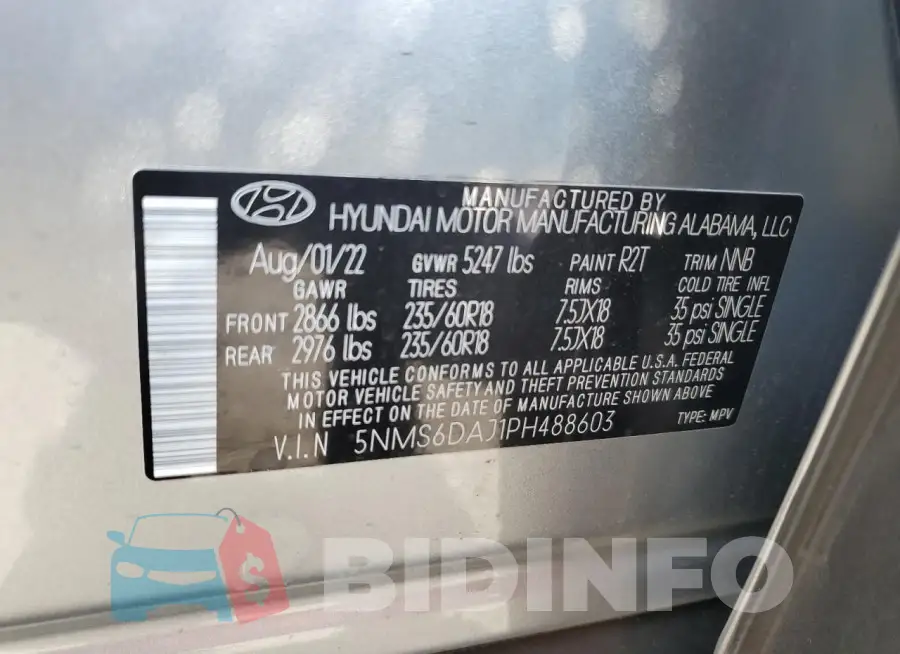 5NMS6DAJ1PH488603 Photo# 14