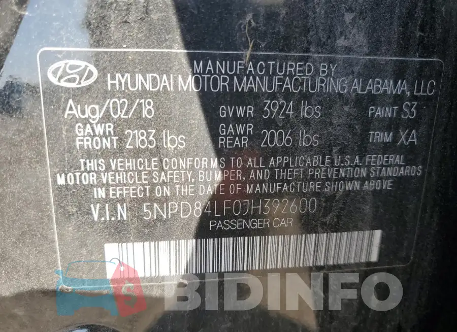 5NPD84LF0JH392600 Photo# 12