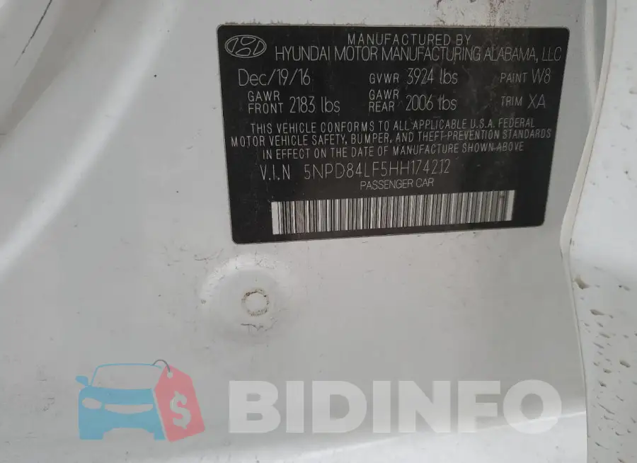 5NPD84LF5HH174212 Photo# 13