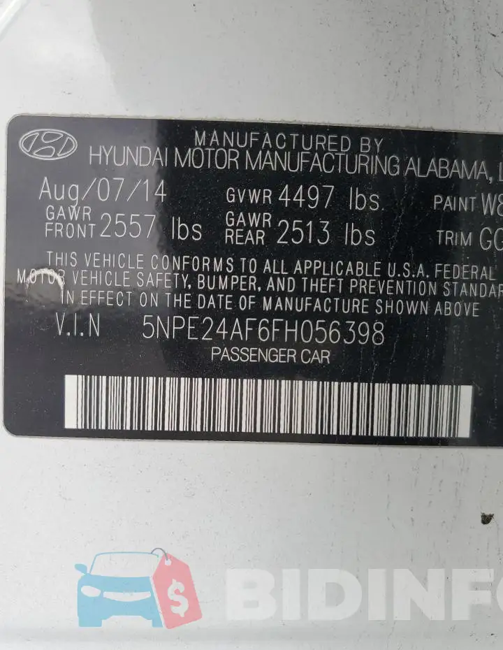 5NPE24AF6FH056398 Photo# 12