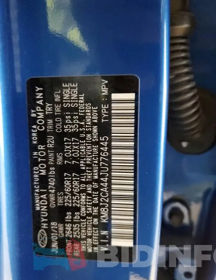 KM8J2CA44JU776445 Photo# 14