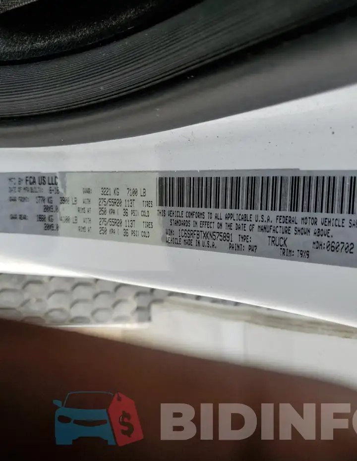 1C6SRFBTXKN575891 Photo# 12