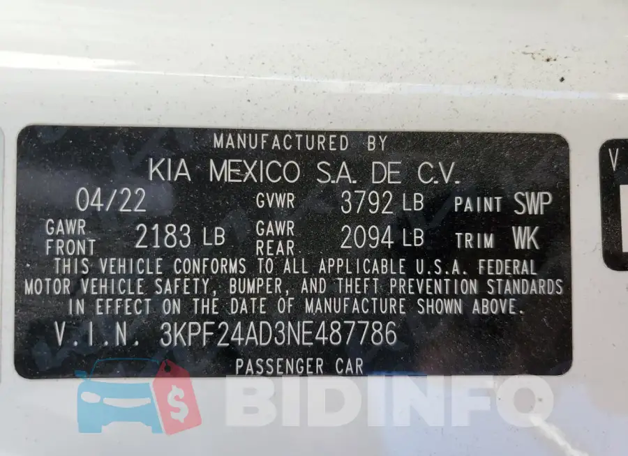3KPF24AD3NE487786 Photo# 13