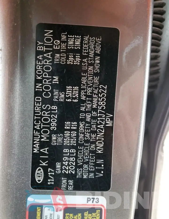 KNDJN2A21J7585522 Photo# 13