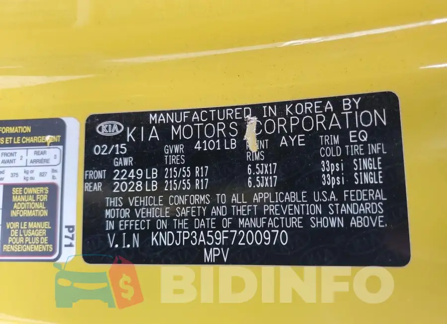 KNDJP3A59F7200970 Photo# 13