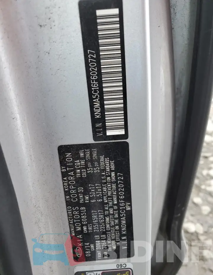 KNDMA5C16F6020727 Photo# 13