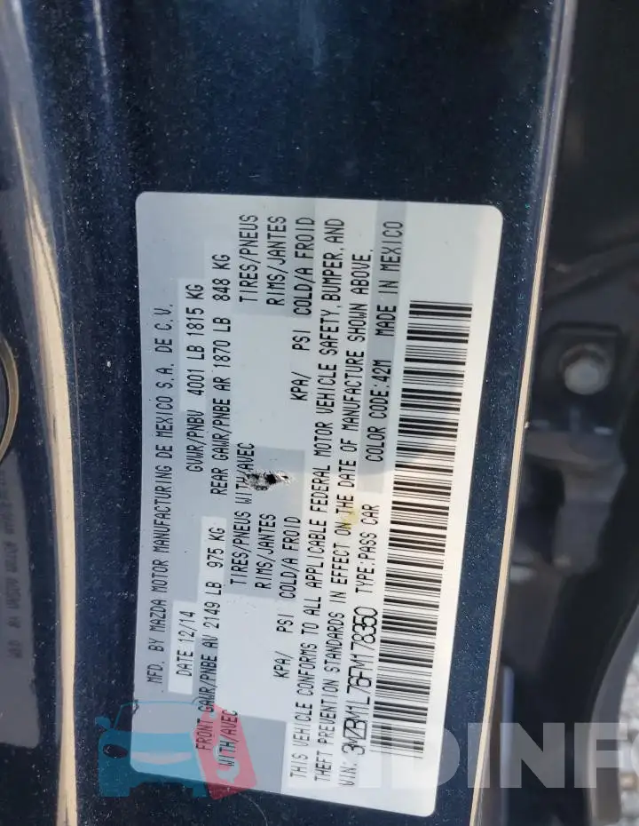 3MZBM1L76FM178350 Photo# 12
