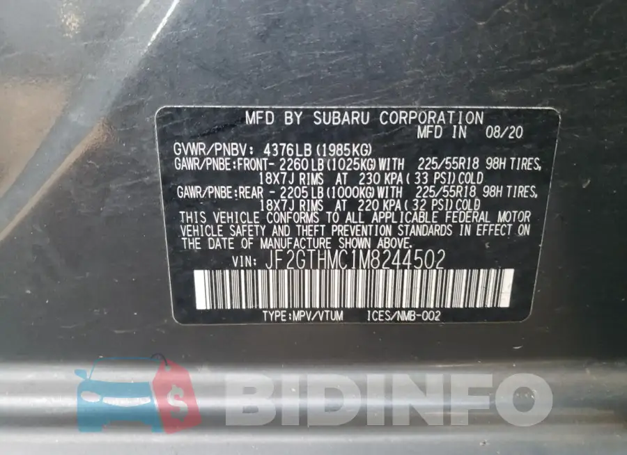 JF2GTHMC1M8244502 Photo# 13