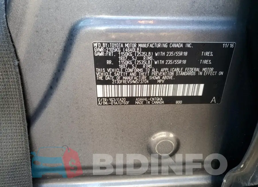2T3DFREV5HW573704 Photo# 12