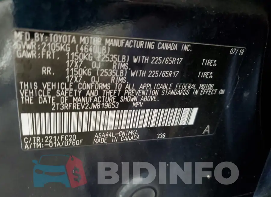 2T3RFREV2JW819653 Photo# 13