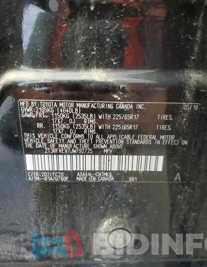 2T3RFREV7JW792725 Photo# 14
