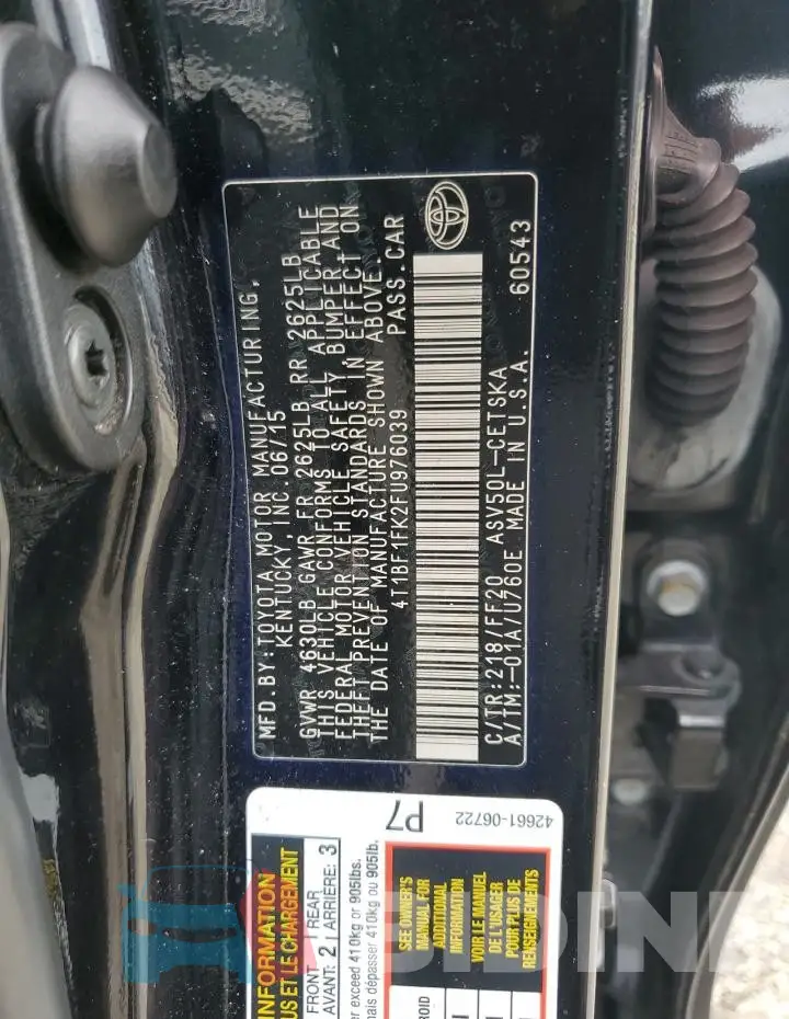 4T1BF1FK2FU976039 Photo# 12