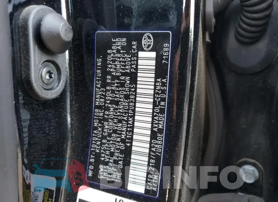 4T1C11AK1PU838245 Photo# 13