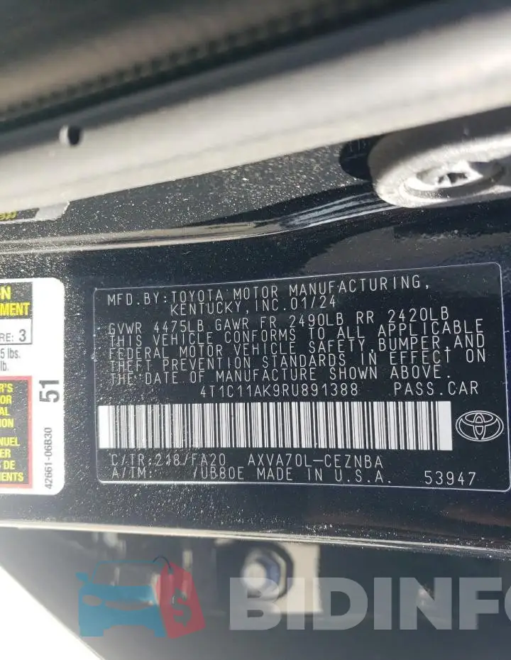 4T1C11AK9RU891388 Photo# 13