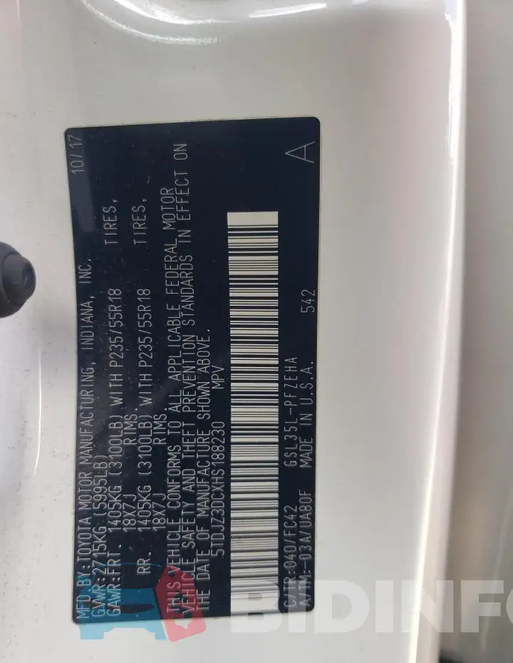 5TDJZ3DCXHS188230 Photo# 12