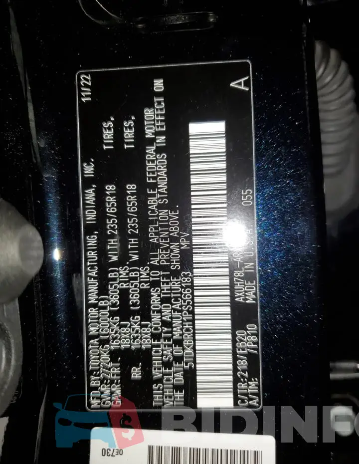 5TDKBRCH1PS566183 Photo# 12