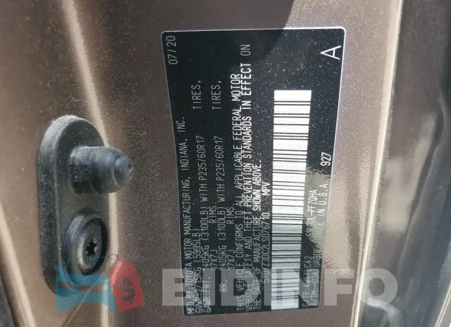 5TDYZ3DC2LS076710 Photo# 13