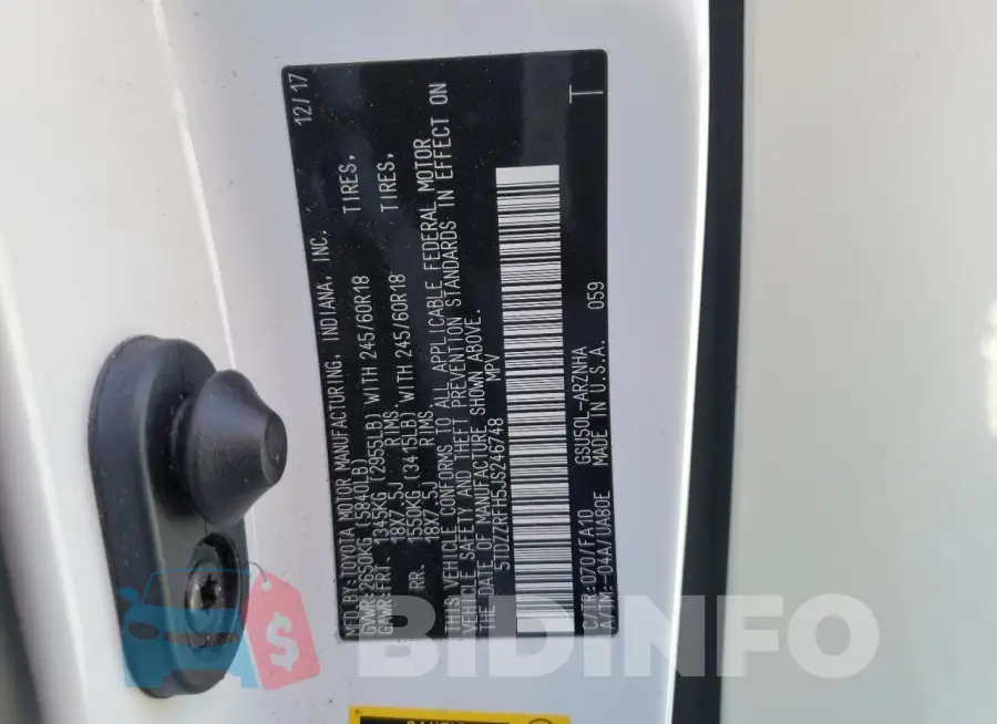 5TDZZRFH5JS246748 Photo# 13